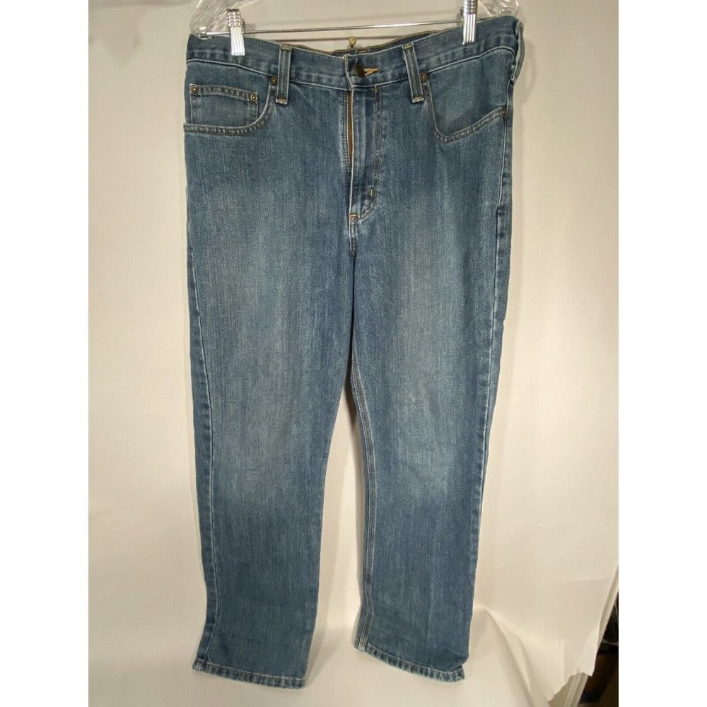 Carhartt 34x32 Blue Jeans Mens Denim 101483-980 Holter Relaxed Fit Straight Leg